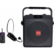 Westa Ten,6,5'' 70W Taşınabilir Rehber Anfi + Kablosuz Kafa Mikrofonlu | Bluetooth’lu Mevlüt ve Organizasyon Ses Sistemi