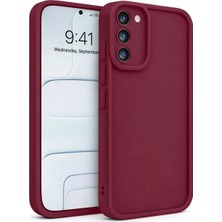 Fenza Samsung Galaxy S22 Uyumlu Bordo Renkli Mat Silikon Telefon Kılıfı