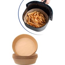 Air Fryer Tek Kullanımlık Pişirme Kağıdı Ahşap Malzeme ile Yağ Geçirmez 10x12 cm Yuvarlak Tabak