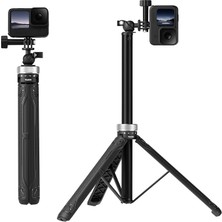 360 Özçekim Sopa Tripod Standı Gopro, W Topu Montaj Uzatma Direği Monopod Kolu Kavrama Git Pro Max Hero 12 11 10 9 8 INSTA360 X3 Go 3 Ace Pro Djı Eylem 3 4 Cep 2 3 Kamera Aksesuarları