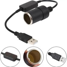 Uravas Store PM-5726 USB 2.0 Siyah 5 Volt 2 Amper To 12 Volt 800MAH Araç Çakmaklığına Çevirici