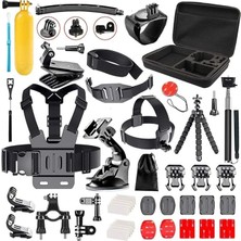 50 Parça Aksiyon Kamera Aksesuar Seti Çantalı – Gopro ile Uyumlu, Djı ile Uyumlu, INSTA360 ile Uyumlu Çantalı Spor Montaj Kiti Vlog Seyahat Çekim Aparatları