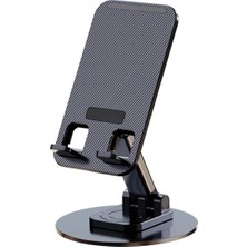 Masaüstü Telefon Tablet Tutucu Stand Taşınabilir Portatif Metal Taban 360 Derece Dönebilir