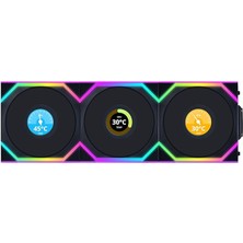 Li Unı Fan Sl Wıreless LCD 3X120MM Siyah Kasa Fanı (G99.12SLLCD1W3B.00)
