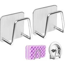 Home 2 Adet Metal Bulaşık Sungeri Askısı, Eviye Lavabo Içi Bulaşık Sungeri Askısı, Çok Amaçlı Kanca, Paslanmaz Çelik, Mutfakta Düzen Sağlayıcı, Dayanıklı ve Şık Tasarım
