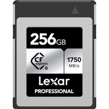 Professional Sılver Serisi 256 GB Cfexpress Kart, Tip B Cfe Kart, 1750 Mb/s'ye Kadar Okuma Hızı, Pcıe GEN3X2 Özellikli Cf Kart, Dslr ile Uyumlu, Xqd Kamera ile Ters (LCXEXSL256G-RNENG)