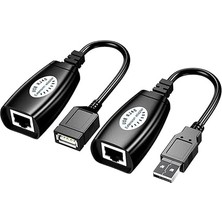 Extrender, 50 Metre RJ45, USB Uzatma Kablosu, Cat5 – Cat6 Uyumlu