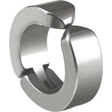 Uravas Store Erkek Küpesi - 1 Adet Çelik Kıstırmalı Küpe Paslanmaz Atmaz Çelik Gümüş Renk Küpe