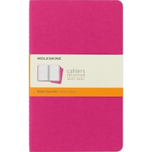 Çizgili Cahier Not Defteri 3'lü Set L Boy Kinetik Pembe