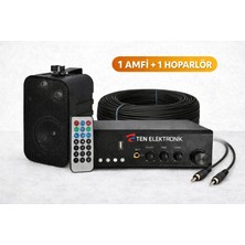 Westa Ten, Eco Seri Ses Sistemi – 1 Amfi + Duvar Tipi Hoparlör Seti | Cafe, Restoran, Mağaza, Masaj Salonu Için | Bluetooth + USB