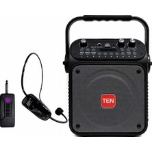 Westa Ten,5'' Taşınabilir Rehber Anfi + Kablosuz Kafa Mikrofonlu | Bluetooth’lu Mevlüt ve Organizasyon Ses Sistemi