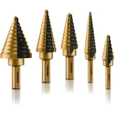 10197A Titanyum Kademeli Matkap Ucu Seti Hss | 5 Parçalı | Toplam 50 Boyut