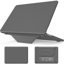 Pro 14INÇ M3/m4/max A3112 A3185 A3401 A2918 A1992 Için Kılıf Synthetic Ipeksi Deri Standlı Havalandırmalı Kapak 2023 2024 Gri