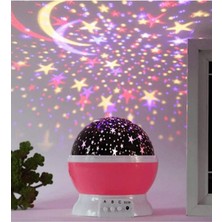 Renkli ve Dönen Star Master Projeksiyon Gece Lambası Pembe