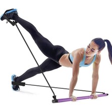 Direnç Bantlı Taşınabilir Pilates Bar Kiti - Kadınlar Için Evde Egzersiz Ekipmanları - Yoga Barı ve Pilates Bandı ile Ev Spor Salonunda Tam Vücut Egzersizi