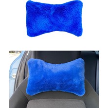 Calperia Yumuşak Peluşlu Ortopedik Araba Seyahat Boyun Yastığı Tekli Mavi