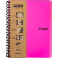 Capricorn Neon Serisi, A4, 7 Konulu (5 Kareli, 2 Çizgili) 210 Yaprak Pp Kapaklı Spiralli Defter, Pembe