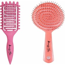 Nascita Magical Curl Pembe Saç Fırçası ( Sihirli Bukleler ) - 58 + Pro Oval Saç Fırçası 02