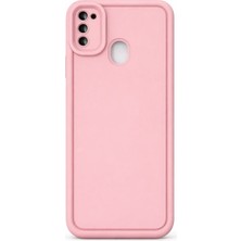 Fenza Samsung Galaxy M21 ve M30S Uyumlu Pembe Renkli Mat Silikon Telefon Kılıfı