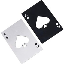 Poker Kart Maçı As'ı Paslanmaz Çelik Şişe Açacağı Siyah