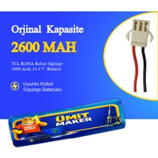 TCL B200A Robot Süpürge 2600 mAh 14.4 V  Batarya – Orjinal Uyumlu Uzun Ömürlü, Yüksek Performans Pil