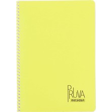 Pruva A4 Pet Spiralli Karton Kapaklı Defter 144 Yaprak - Çizgili - Sarı