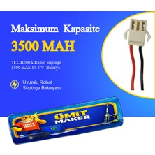 TCL B200A Robot Süpürge 3500 mAh 14.4 V  Batarya – Orjinal Uyumlu Uzun Ömürlü, Yüksek Performans Pil