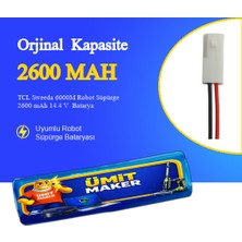 TCL Sweeda 6000M Robot Süpürge 2600 mAh 14.4 V  Batarya – Orjinal Uyumlu Uzun Ömürlü, Yüksek Performans Pil