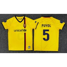 Rodak Spor Puyol 5 Barcelona 2008/09 Sezon Nostalji Sarı Futbol Forması
