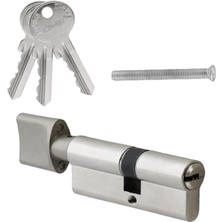 Silindir Barel Göbek Kilidi Çelik Kapı Içeriden Kilitleme Kilidi 90 mm 3 Anahtarlı Çevirmeli Kilit