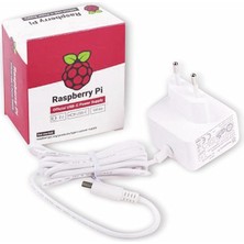 Pi - Raspberry Pi 4 Model B, Usb-C, 5.1V, 3A Için Resmi Güç Kaynağı, Beyaz