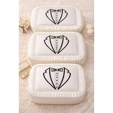 Hig Store 3'lü Gelindamat Figür Fransız Güpür Çeyizlik Bohça Söz Nişan Gelin Damat Hurç Seti 60X40/50X40/40X30