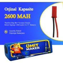 Thorben Digi Bot Vacuum Cleaner Robot Süpürge 2600 mAh 14.4 V  Batarya – Orjinal Uyumlu Uzun Ömürlü, Yüksek Performans Pil