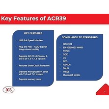 ACR39U-I1 Pc/sc Rfıd Iletişim Çip Akıllı Kart Okuyucu Yazıcı Okuyucu Yazıcı