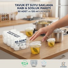 50 Adet Kalın Yapılı 120ML 4oz Buzluk Tavuk Et Kemik Suyu Sosluk | Kitchera Home