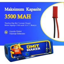 Thorben Digi Bot Vacuum Cleaner Robot Süpürge 3500 mAh 14.4 V  Batarya – Orjinal Uyumlu Uzun Ömürlü, Yüksek Performans Pil