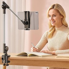 Profesyonel Kullanım Için Tablet Tutucu Ofis ve Ev Için Profesyonel Tablet Standı – 12.9” Kadar Uyumlu, Ayarlanabilir Kol ve Dönüş Açısı, ZM-050