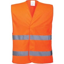 Yeleği Fosforlu 5 cm Reflektörlü Turuncu Görevli Işçi Güvenlik Yeleği
