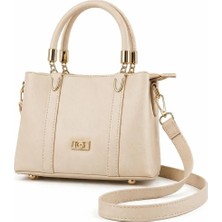 Altın Zincir Detaylı Dokulu Suni Deri Kadın El ve Omuz Çantası