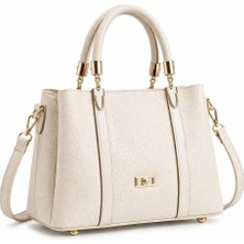 Altın Zincir Detaylı Dokulu Suni Deri Kadın El ve Omuz Çantası