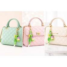 Haki Store Yeşil Makaron Çanta Charm, Kadın Çanta Aksesuarı, Anahtarlık, Hediyelik Çanta Süsü