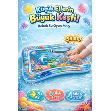 Denapcal Bebek Su Matı Tummy Time Su Oyun Matı Şişirilebilir 5 Parça Bpa Free 0-1 Yaş