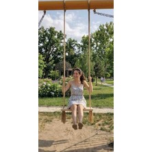 BBS 170 kg Kapasiteli Masif Kestane Ağacı Premium El Işçiliği Bahçe ve Balkon Salıncağı