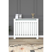 Feyza Design Kalorifer Petek Kapama 150 cm (Iç Ölçüsü) Lambiri Desenli Mdf Mat Beyaz