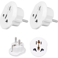 2 Adet Evrensel Uluslararası Priz Fiş Adaptör Çevirici 16A 250V Seyahat Fişi Dönüştürücü Adaptörü, 200'DEN Fazla Ülkede Abd/avustralya/uk, Ce Sertifikalı