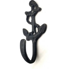 Uravas Store Antika Tarz Dekoratif Pirinç Halatlı, Çapa, Denizci, Gemici Askı - 95X42MM, Oksit