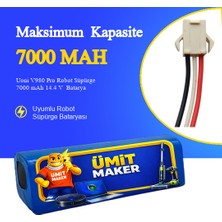 Uoni V980 Pro Robot Süpürge 7000 mAh 14.4 V  Batarya – Orjinal Uyumlu Uzun Ömürlü, Yüksek Performans Pil