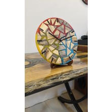 Simeranya Dekor Ceviz Ahşap, Opak Epoksi Tasarım Saat 30 cm