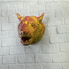 Uravas Store Altın Kaplama Görünümlü Kurt Duvar Süsü