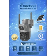 Harvox 2 Kameralı Güneş Panelli Solar Güvenlik Kamerası 4g Sim Kart Hediyeli Gece Görüşlü Kamera